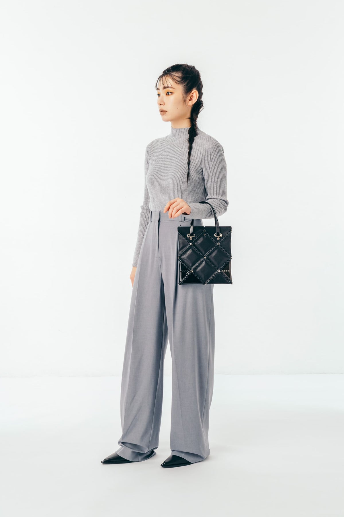 FLAT TOTE MINI (Light gray)