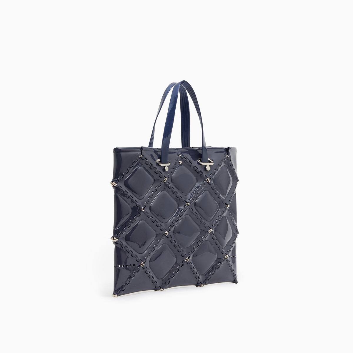 FLAT TOTE ENAMEL(Blue gray)