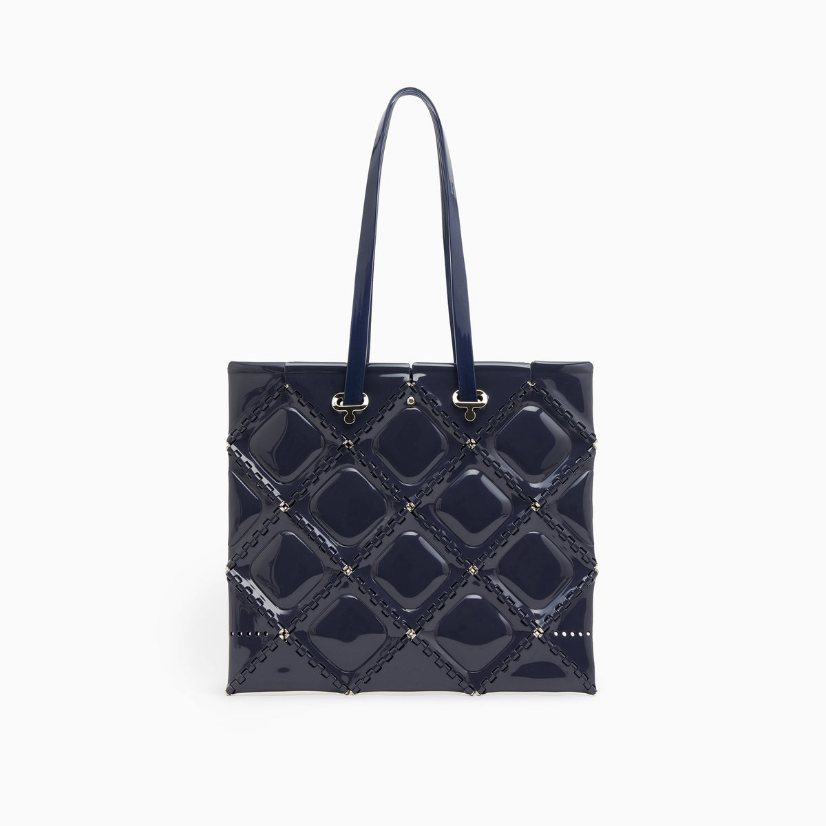 FLAT TOTE ENAMEL(Blue gray)
