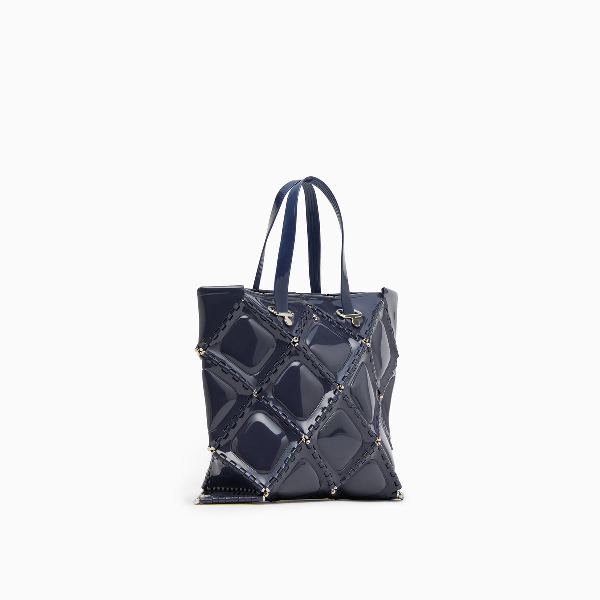 FLAT TOTE ENAMEL(Blue gray)
