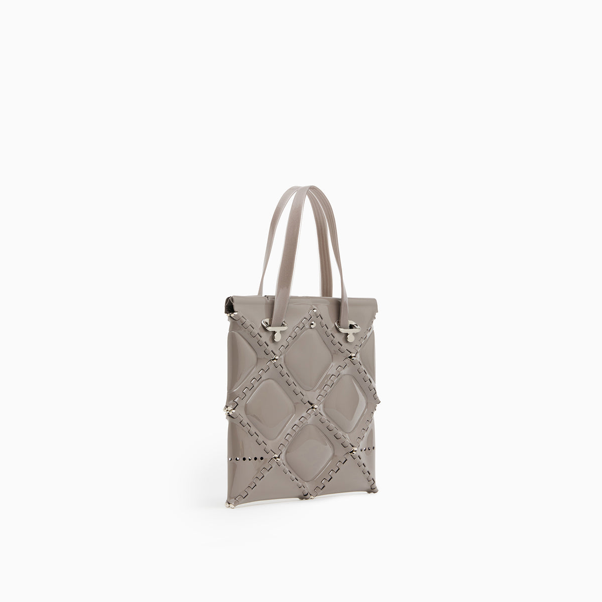 FLAT TOTE MINI ENAMEL(Greige)