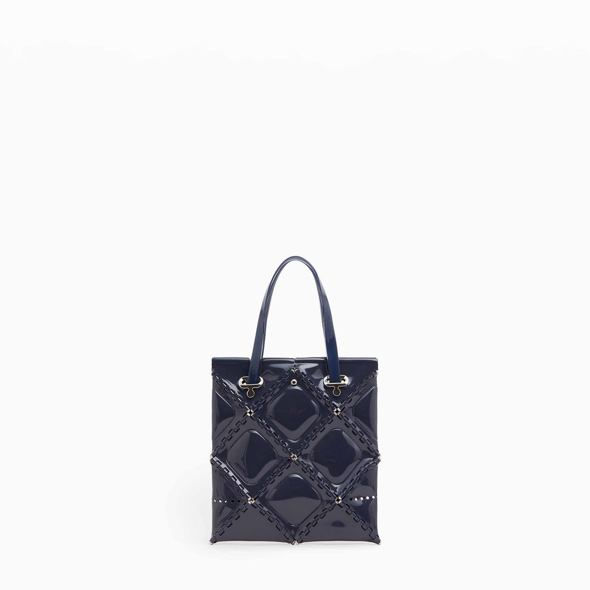 FLAT TOTE MINI ENAMEL(Blue gray)