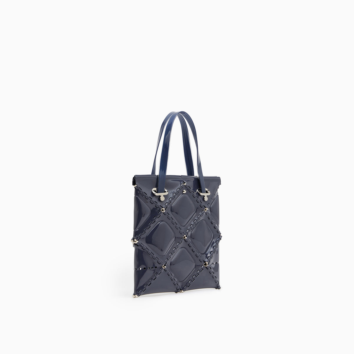 FLAT TOTE MINI ENAMEL(Blue gray)