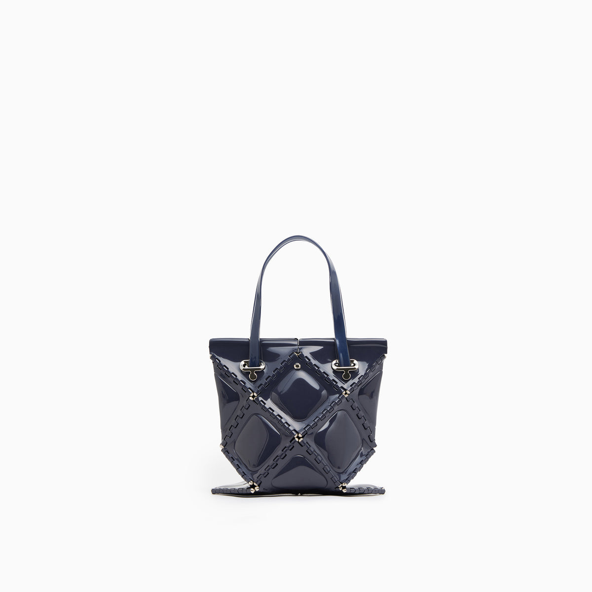 FLAT TOTE MINI ENAMEL(Blue gray)