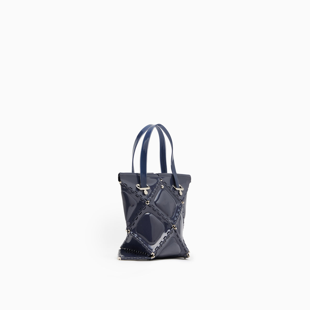FLAT TOTE MINI ENAMEL(Blue gray)