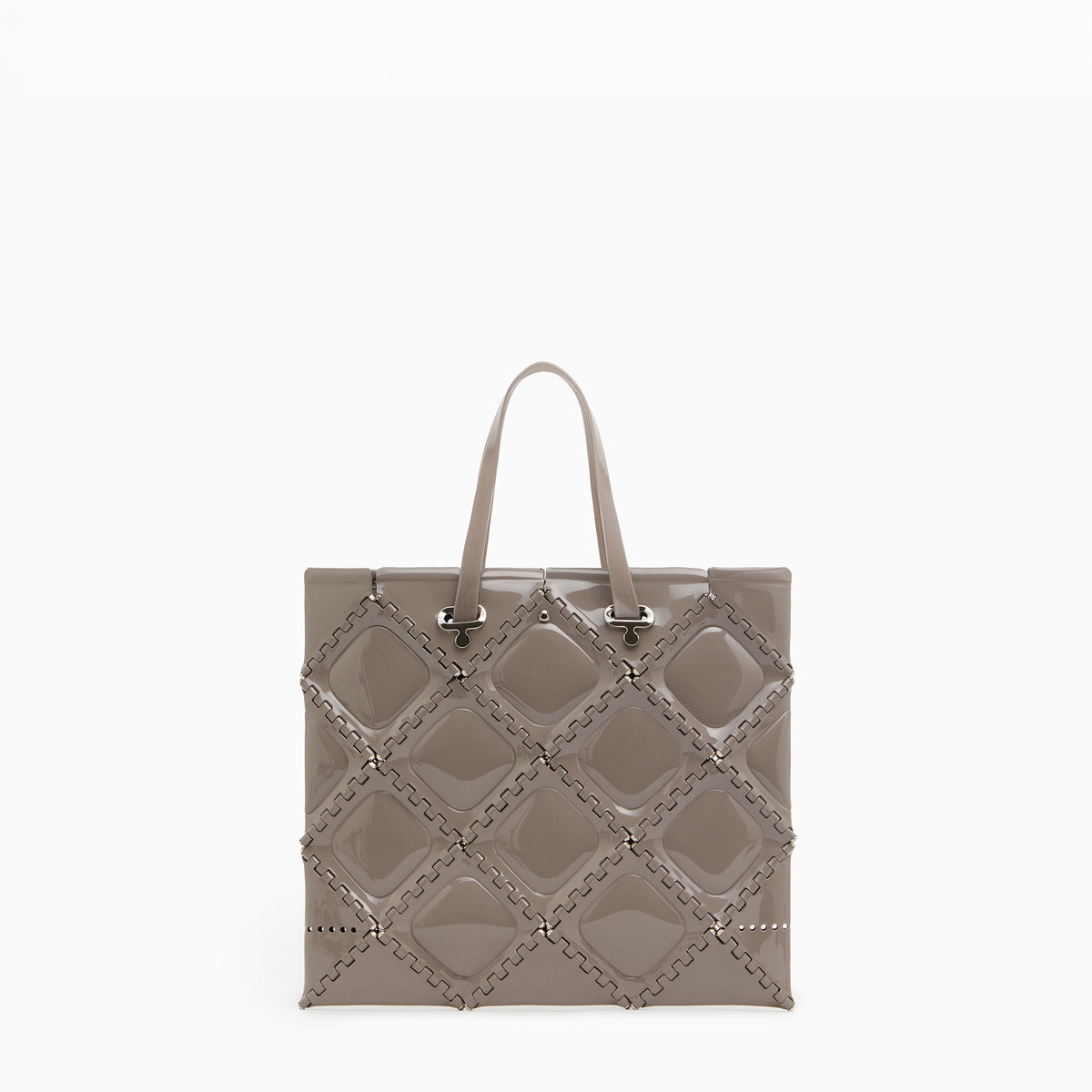 FLAT TOTE ENAMEL(Greige)