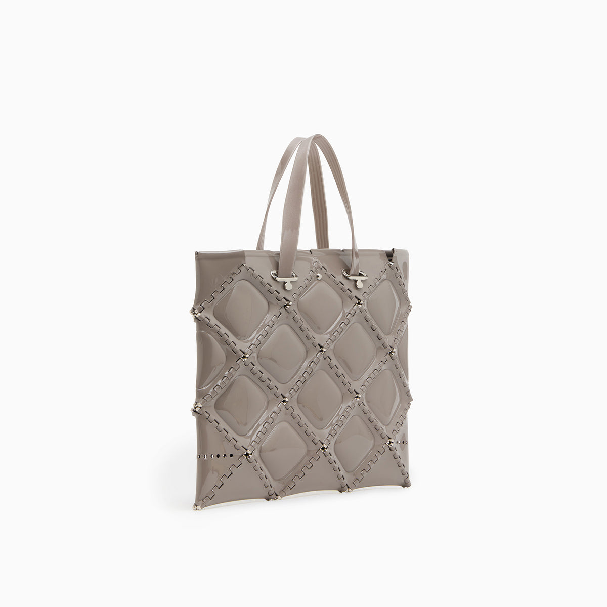 FLAT TOTE ENAMEL(Greige)