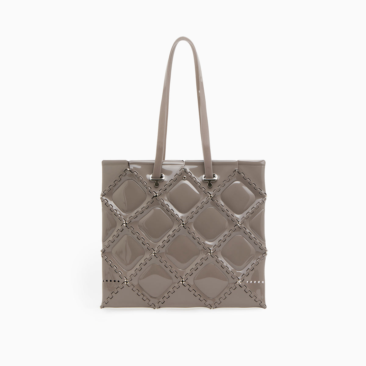 FLAT TOTE ENAMEL(Greige)