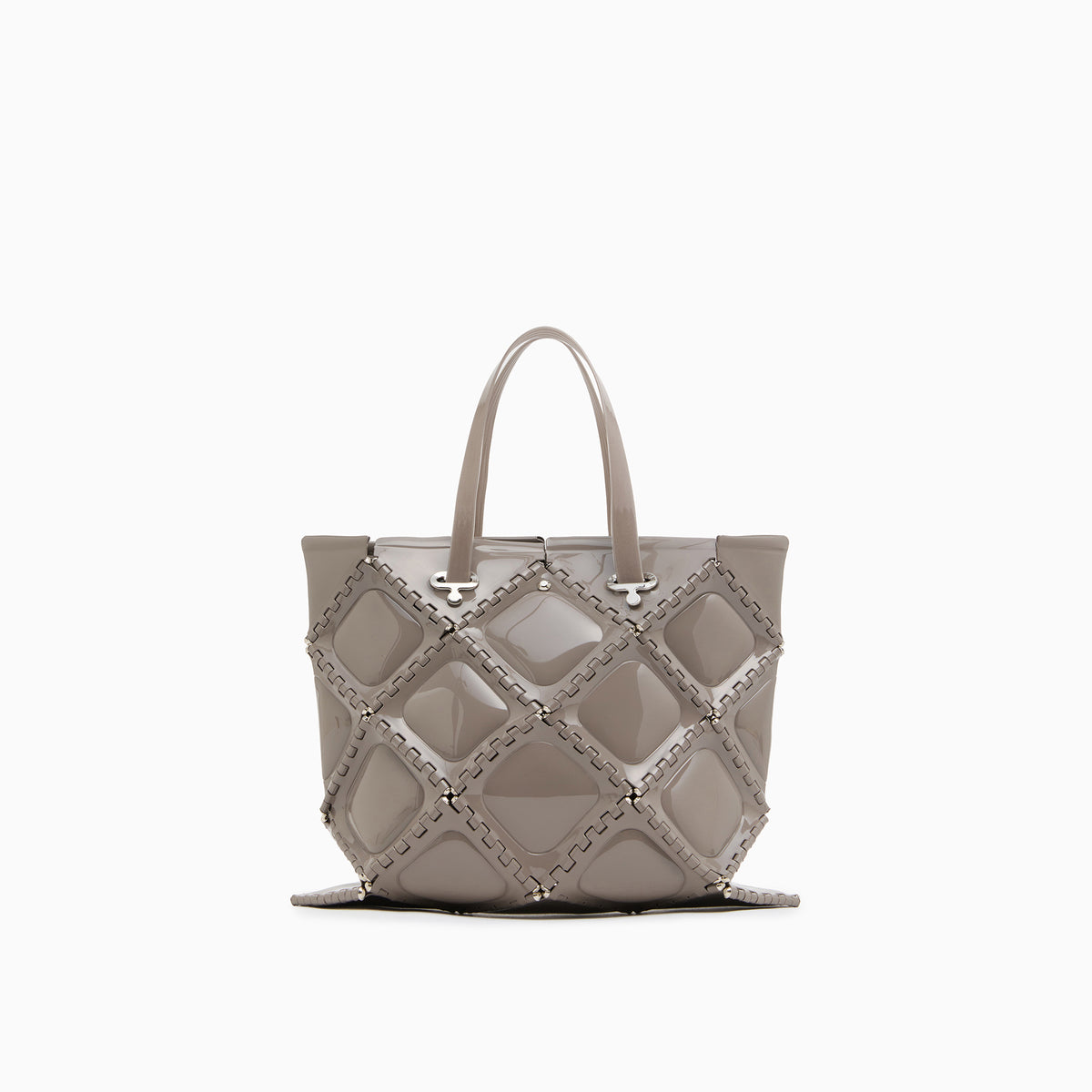 FLAT TOTE ENAMEL(Greige)