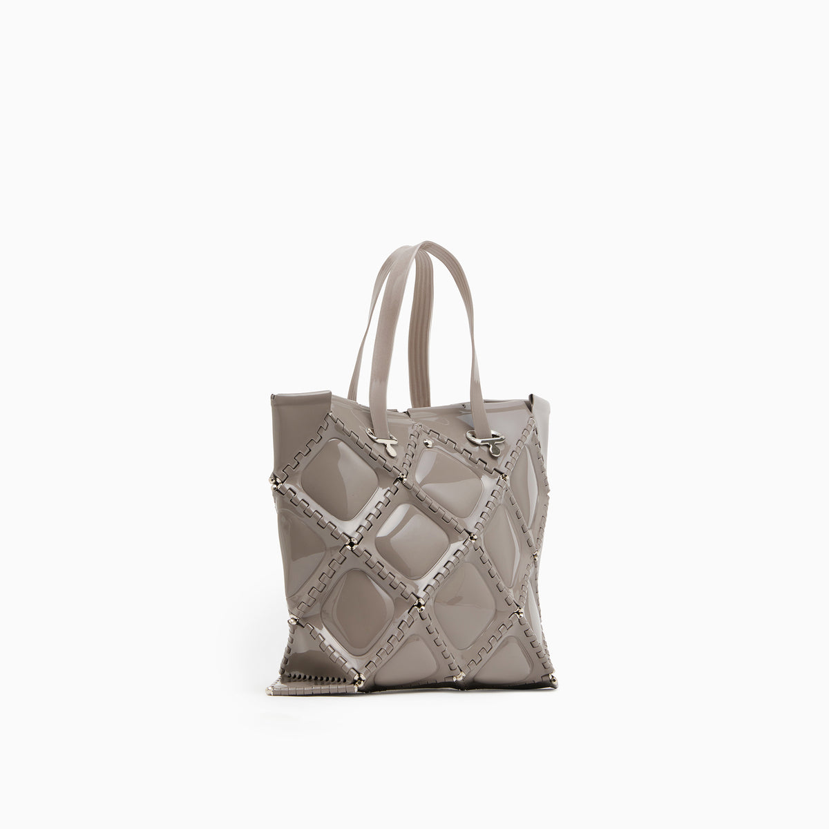 FLAT TOTE ENAMEL(Greige)