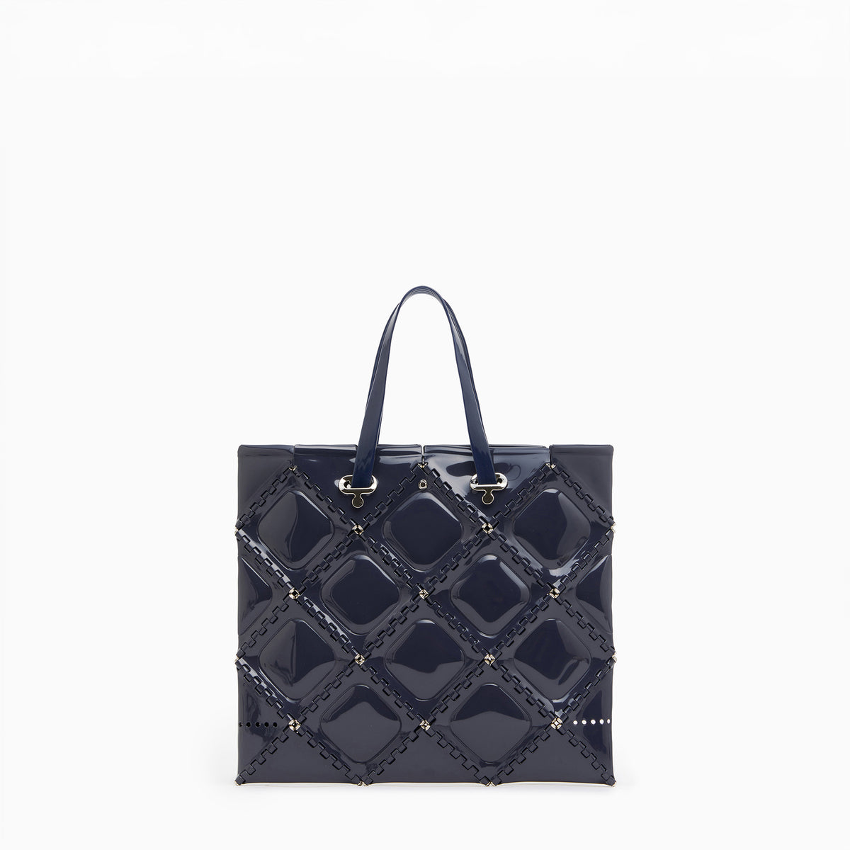 FLAT TOTE ENAMEL(Blue gray)