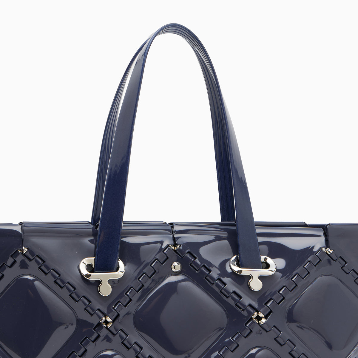 FLAT TOTE ENAMEL(Blue gray)
