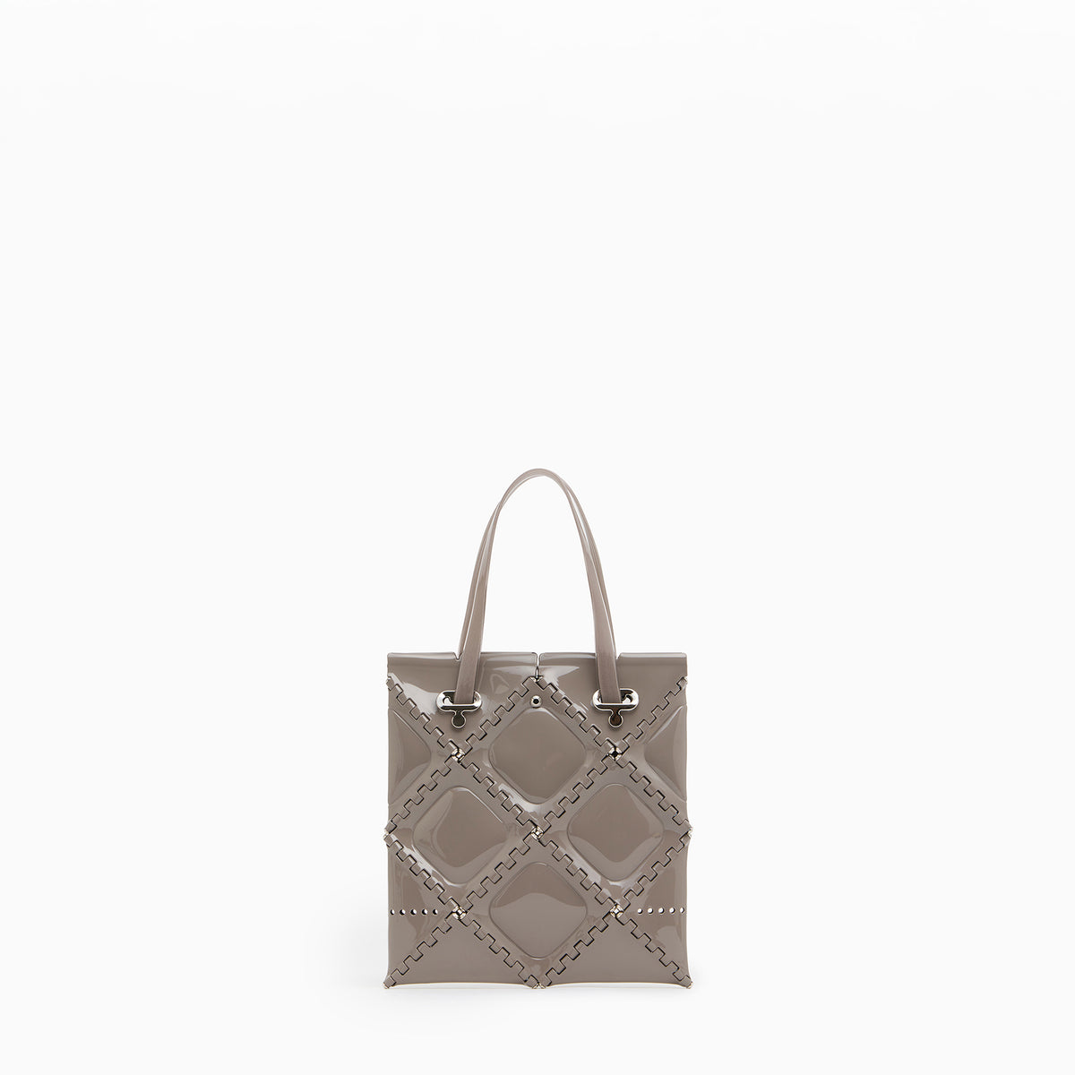 FLAT TOTE MINI ENAMEL(Greige)
