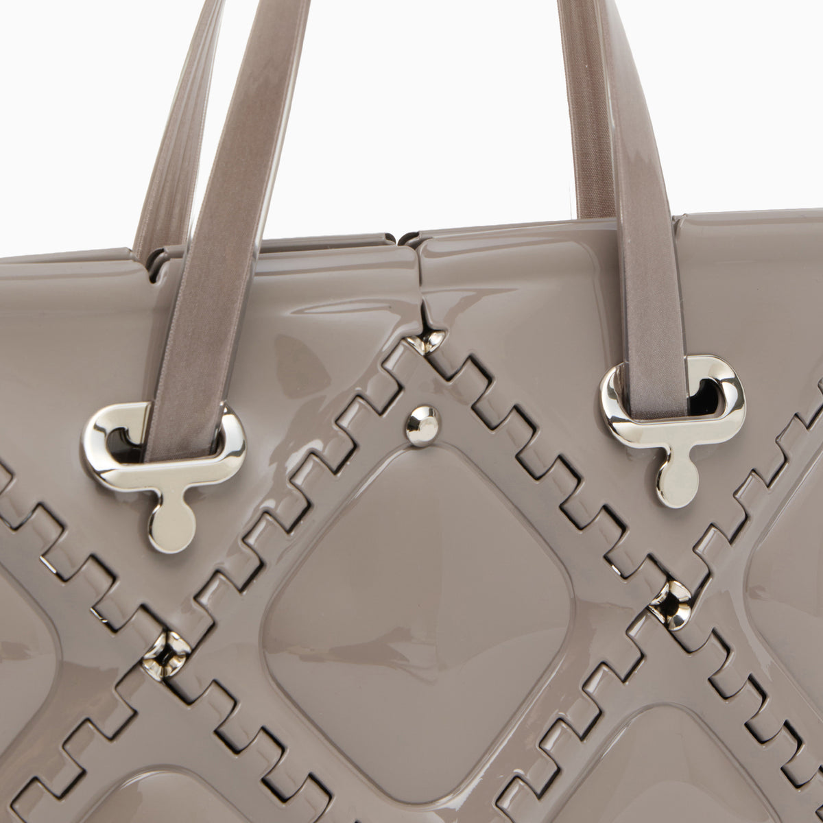 FLAT TOTE MINI ENAMEL(Greige)