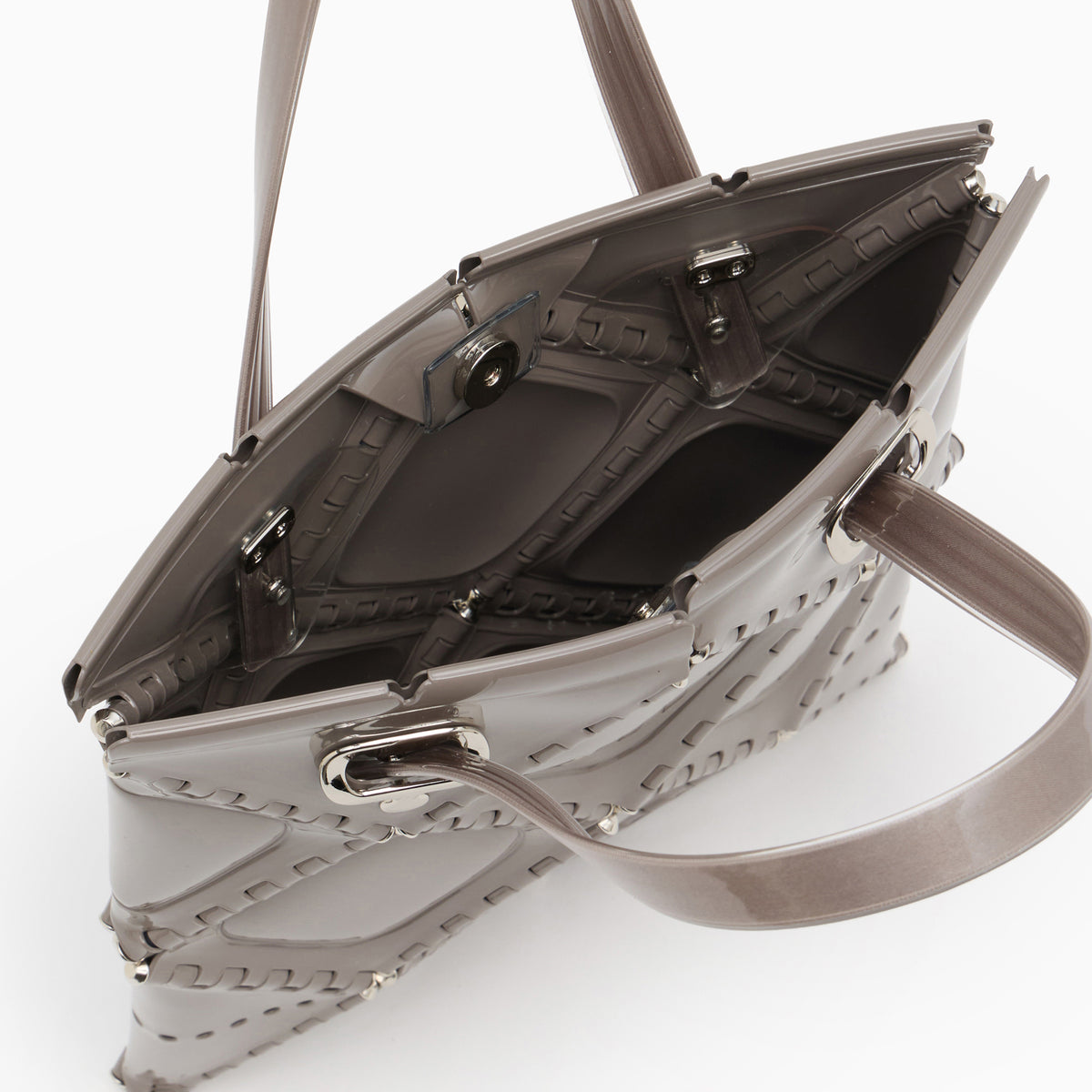 FLAT TOTE MINI ENAMEL(Greige)