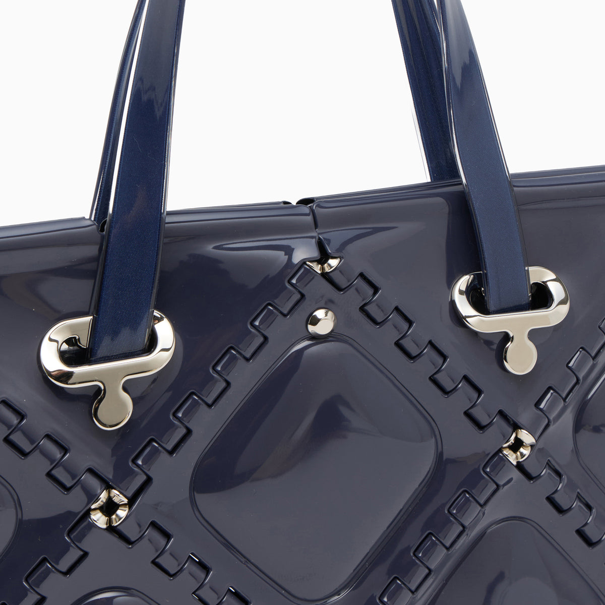 FLAT TOTE MINI ENAMEL(Blue gray)
